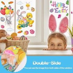 Easter Window Clings, 78 Pcs Easter Window Stickers Bunny Egg Glass Door Decals