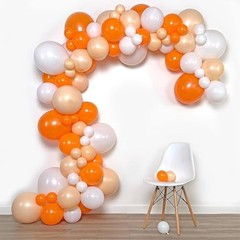 12 inch Orange and White Balloons,Orange and White Confetti Balloons for