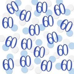 200 PCS Blue Glitter 60 Confetti 60th Birthday Number Table Party Decor