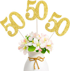 10-Pack Double Sided Glitter 50Th Birthday Centerpiece Anniversary Centerpiece S