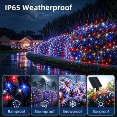 Waterproof 240 LED Net Lights – Red White Blue & Warm White for Every Occasion