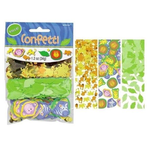 new JUNGLE ANIMALS CONFETTI big value pack Party Birthday Decoration lion monkey
