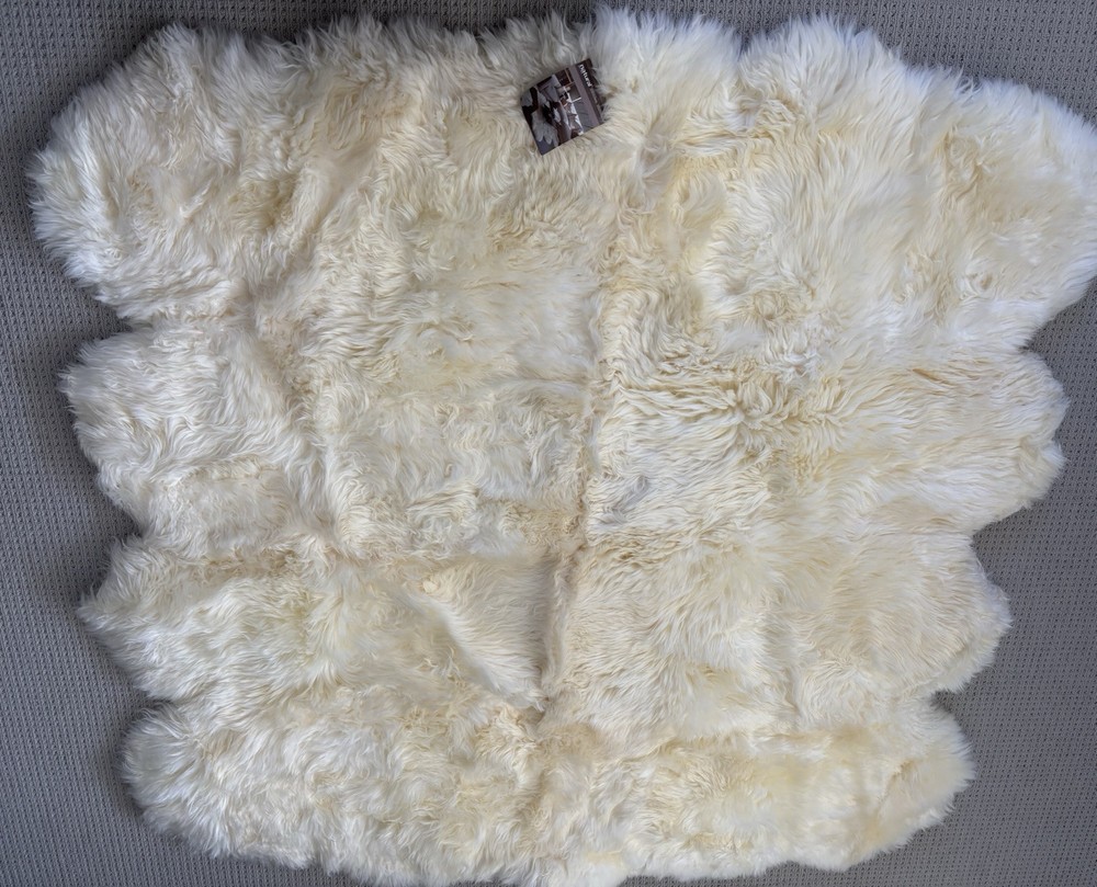 Natural Sheepskin Rug with Thick and Lush 2.5 Inch Pile 6ft x 6ft