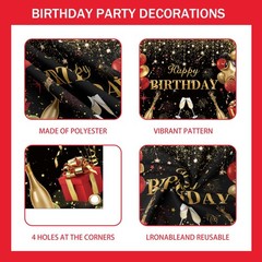 Red Party Decorations for ,Balloon Aich kit,Black Gold Confetti Balloons,Happ…