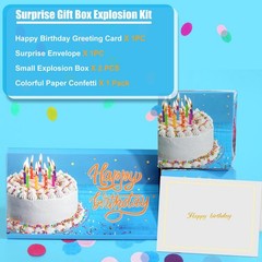 Pop-Up Birthday Card with Confetti Surprise Gift Box Explosion for Money