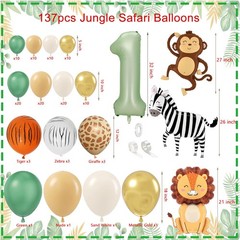 Wild Birthday Decorations,Jungle Safari Animal Theme First Birthday Decoratio…