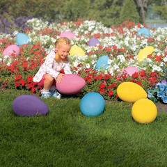 Giant Egg, Made of 100% Plastic, Easter Décor, 14” Diameter, Assorted Colors, Se