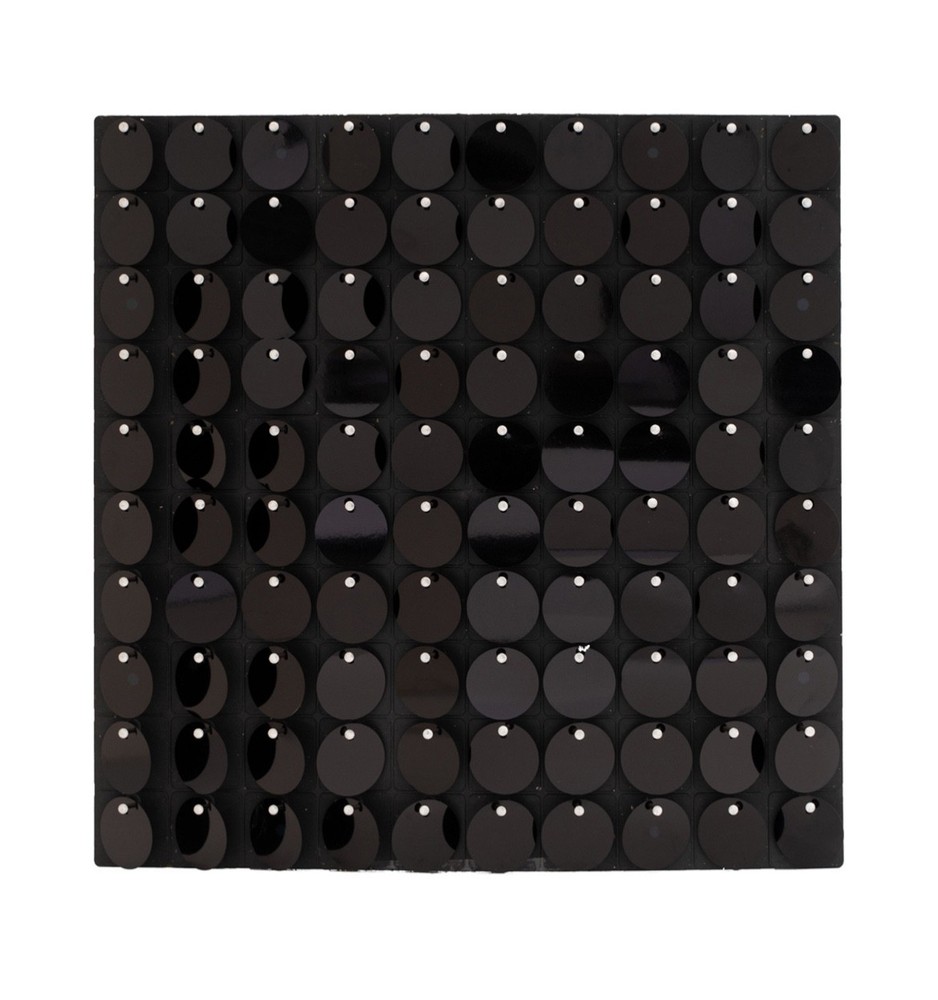 Shimmer Round Sequin Wall Backdrop 11 7/8″ Panel – Metallic Black on Black