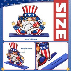 6 Pcs 4th of July Table Decorations, Memorial Day Patriotic Wooden Table Centerp