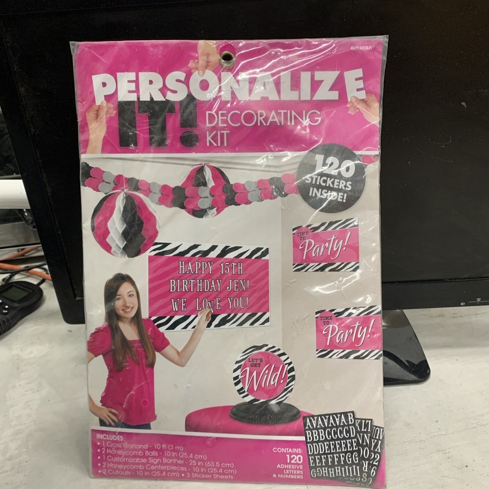 Another Year of Fabulous Pink Birthday Party Customizable Room Decorating Kit