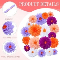 20 Vibrant Paper Flower Decorations for Stunning Party Backdrops – Mixed Sizes