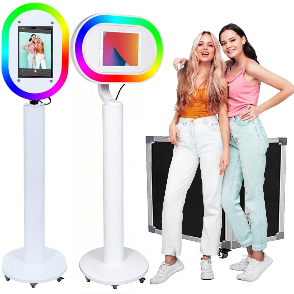 Portable Photo Booth Machine Compatible with iPad 10.2″-13″ Metal Selfie Station