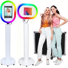 Portable Photo Booth Machine Compatible with iPad 10.2″-13″ Metal Selfie Station