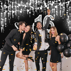 Mocsicka Sweet 16 Birthday Backdrop Glitter Silver Sweet Sixteen Background Girl