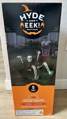 5pc Light Up Skeleton Parts Stake Halloween Decoration Outside Prop Hyde & EEK
