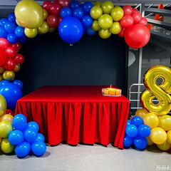 Red Blue Gold Balloon Garland Kit, 120Pcs Royal Blue Red Arch Kit with Gold 4D F