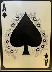 Framed 1984 Beistle Co. Ace of Spades Card Playing Cards Cardboard Cutout 28x 21