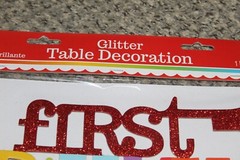 1st Birthday Unisex Rainbow Glitter Table Decoration Tabletop Colorful