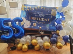 10 Balloons Number, 10th Birthday Decorations for Girl Boys, Dark Blue Birthd…