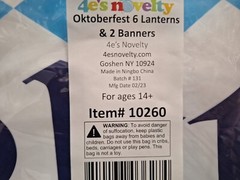 Oktoberfest Hanging Paper Lanterns & Banners Party Decor, 8 Pieces, 12″ Diam.