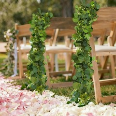 4 Packs 5.74 Ft Artificial Eucalyptus Garland Leaves with Flowers Artificial