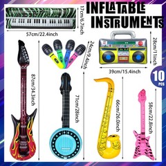 10 Pieces Inflatable Instruments Party Props Set Photo Booth Props Inflatable…