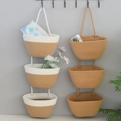 Modern Decor Wall Storage Basket Vertical Organizer Space-saving Design