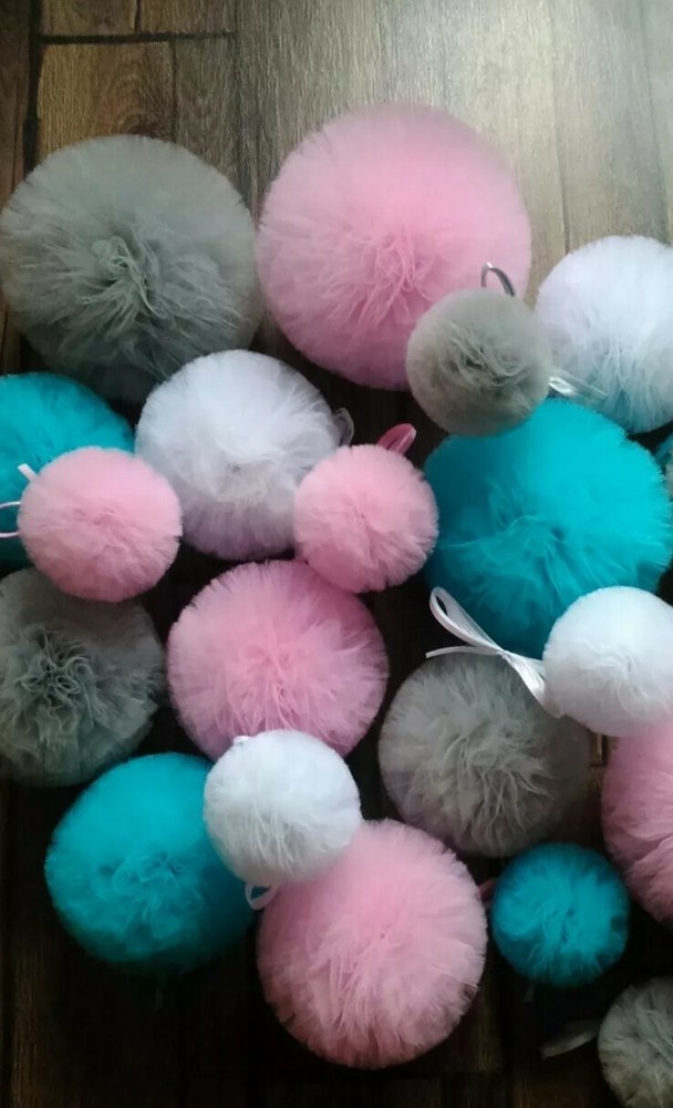 Medium  hand made pretty tulle pom pom (choose your colour)