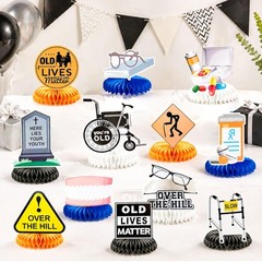 12 PCS Over The Hill Old Lives Matter Honeycomb Party Centerpiece