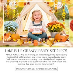 Fall Party Decorations Kit Orange Brown Yellow Lake Blue