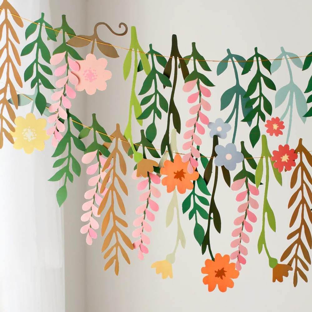 Double-Sided Wildflower Garland for Garden Party Decorations and Events