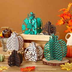 12 Pcs Fall Wooden Table Signs Pumpkin Wood Table Decor Autumn Tiered Tray De…