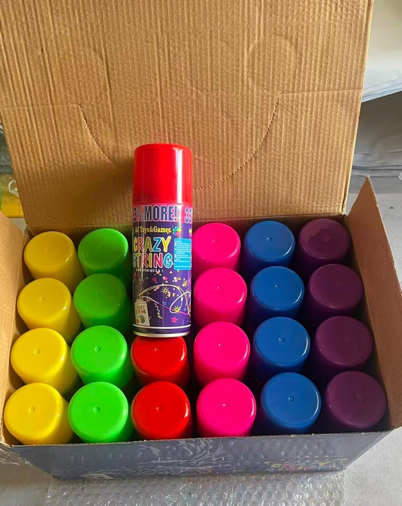 AJ Toys & Games Crazy String New Formula Party Spray 24 Cans Assorted Colors
