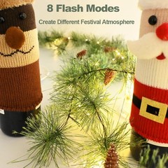 Remote Christmas Smokey Pine Garland with Lights 6.56FT Garlands with Timer 30