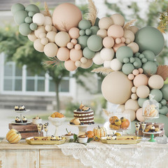 149Pcs Neutral Balloon Arch Kit, Sage Green Balloon Arch Kit with Nude White San