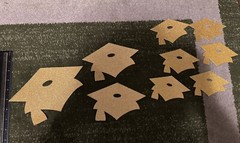 Graduation Red Gold Glitter Assorted Cutouts Random Qty -Paper Grad Decoration