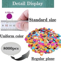 2.11 oz Multicolor Metallic Foil Round Dots Table Confetti for Party Wedding