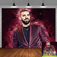 Drake Party Supplies Backdrop Banner Vinyl Birthday Decorations