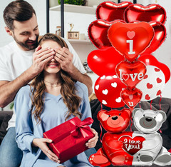 Valentines Day Balloon Kit I Love You Anniversary Balloons with 1000 Silk Petals