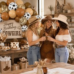 Blush Brown Cow Print Balloons Cowboy Decorations Western Farm Party 60pcs 12…