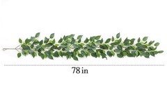 Mizii 3 Packs Artificial Vines Garland 78» Fake Ficus Vine Greenery Garland