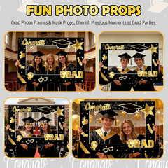 Graduation Decorations 2026 Set – Congrats Grad Banner, Class of 2026 Backdrop