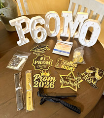 Prom 2026 Party Table Decor Set w/ Banner, Table Runners, Marquee Letters