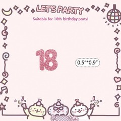 100 PCS Number 18 Confetti Pink Glitter 18th Birthday Anniversary Cake Decor