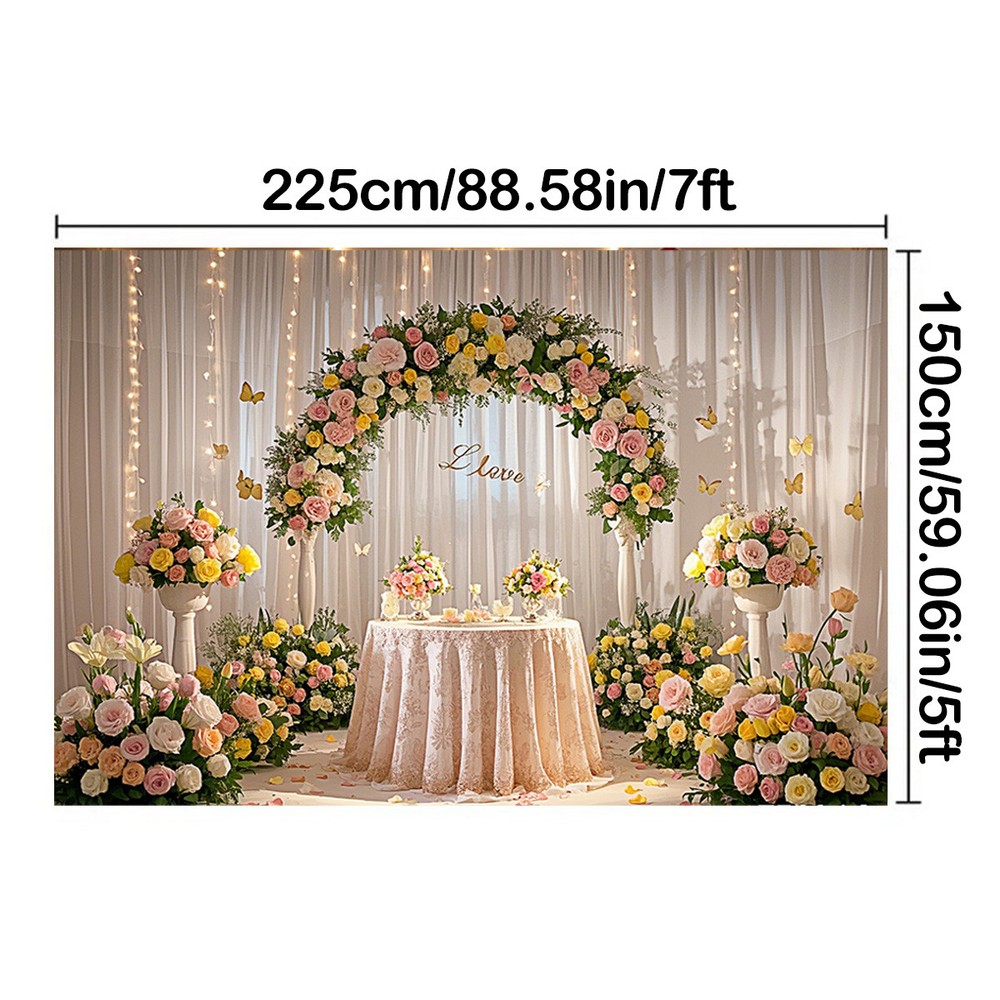 5x3FT/5x7FT Mr & Mrs Backdrop Wedding Celebrations Party Background Props Decor