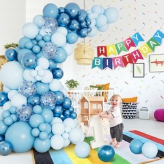 Blue Balloon Garland Arch Kit with Different Size Metallic Macaron Blue Confe…