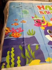 Cute Shark Baby Backdrop Photo Background Banner 4x6ft for Boys/Girls Birthday