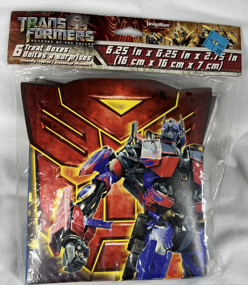 Transformers 6 Party Gift Treat Box Designware Hasbro 6.25″ x 6.25″ Cardboard