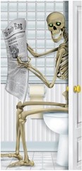 Reusable Skeleton Bathroom Door Cover – 5′ Tall Decoration for Halloween Events