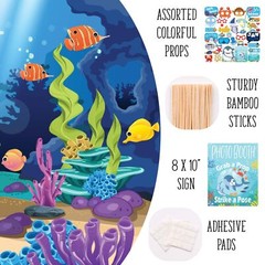 Under The Sea Photo Booth Props – 41-pc Photobooth Kit with 8 x 10-Inch Sign,…